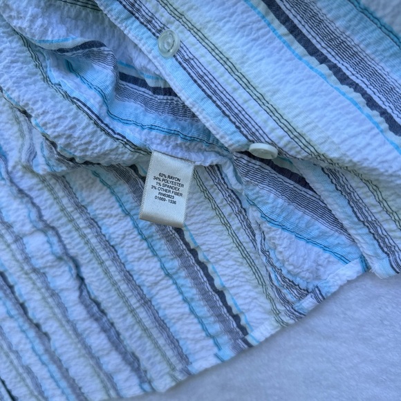 Christopher & Banks Blue Striped Button-Down Shirt - Picture 4 of 9